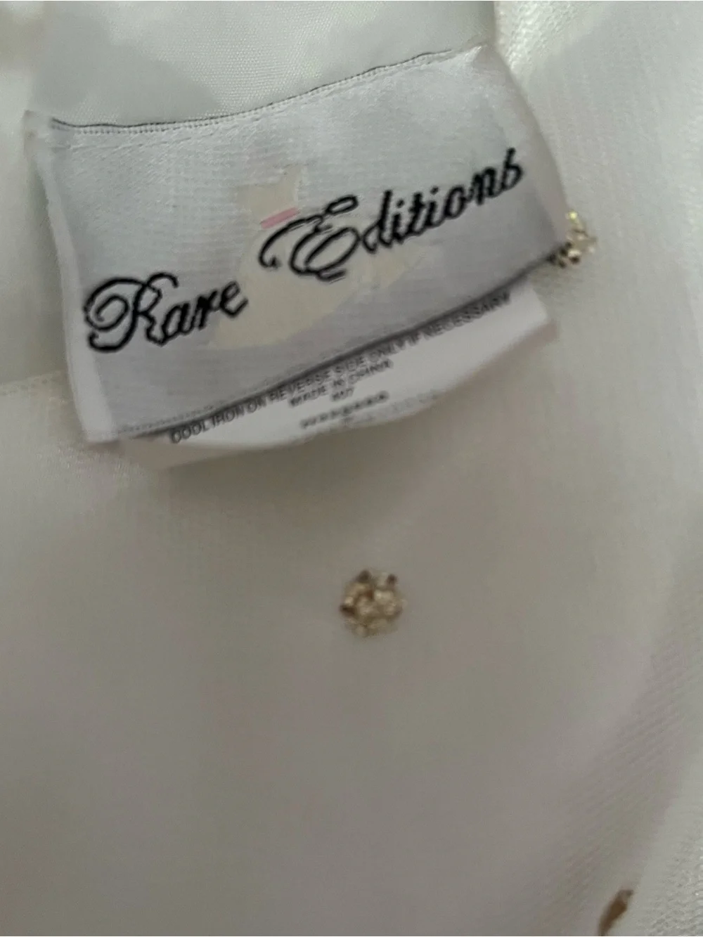 Rare Editions White Dress with Gold Accent Dots